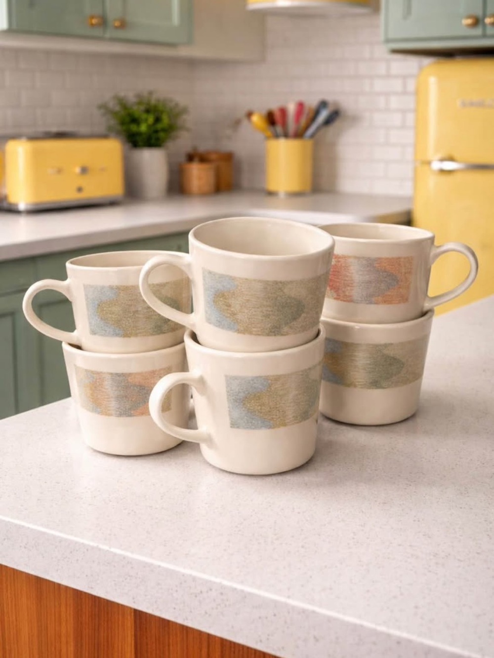 Corning USA Retro Mug Set of 6 1980’s